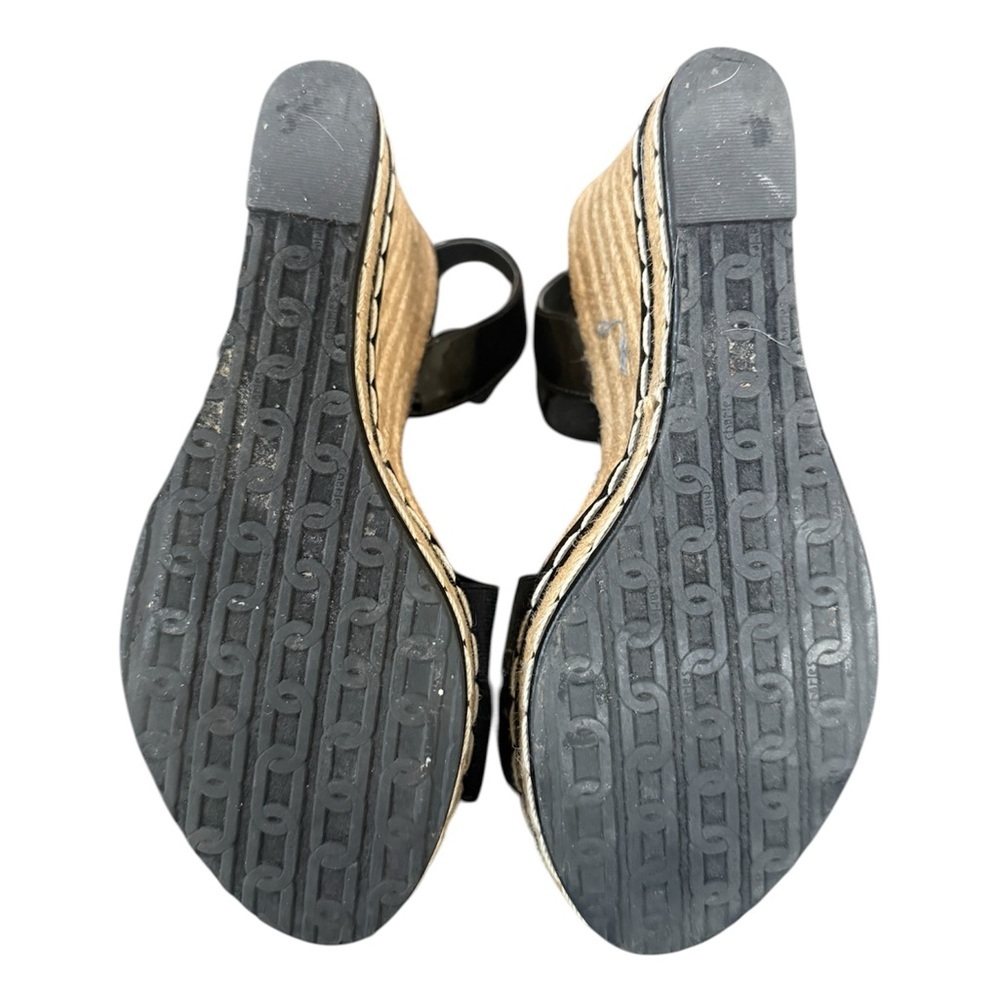 Charles David Black Strappy Espadrille Wedge Sandals - Picture 6 of 6